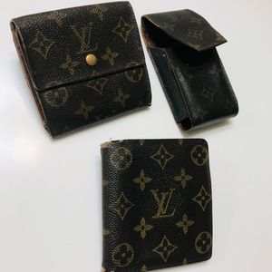 (3) GENUINE LOUIS VUITTON Monogram Elise Etui Cartes Wallet